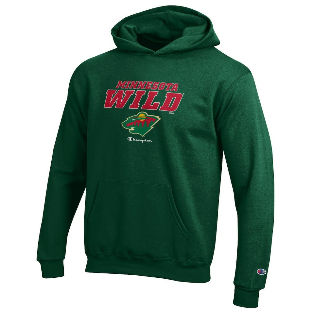 Minnesota Wild Champion Youth Eco Powerblend Pullover Hoodie - Hunter Green - NHL 201078366