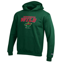 Minnesota Wild Champion Youth Eco Powerblend Pullover Hoodie - Hunter Green - NHL 201078366
