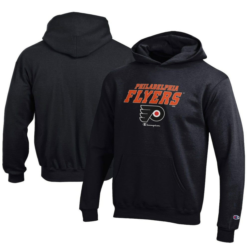 Philadelphia Flyers Champion Youth Eco Powerblend Pullover Hoodie - Black - NHL 201078373