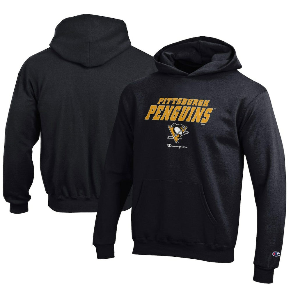 Pittsburgh Penguins Champion Youth Eco Powerblend Pullover Hoodie - Black - NHL 201078374