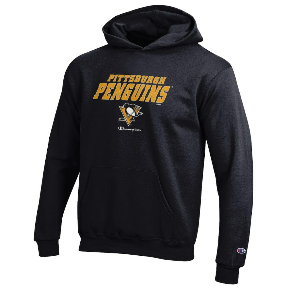 Pittsburgh Penguins Champion Youth Eco Powerblend Pullover Hoodie - Black - NHL 201078374