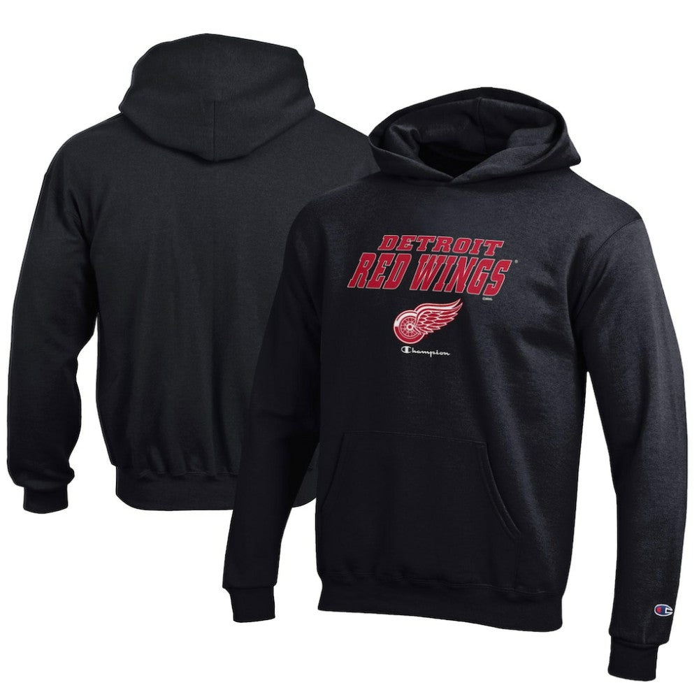 Detroit Red Wings Champion Youth Eco Powerblend Pullover Hoodie - Black - NHL 201078383