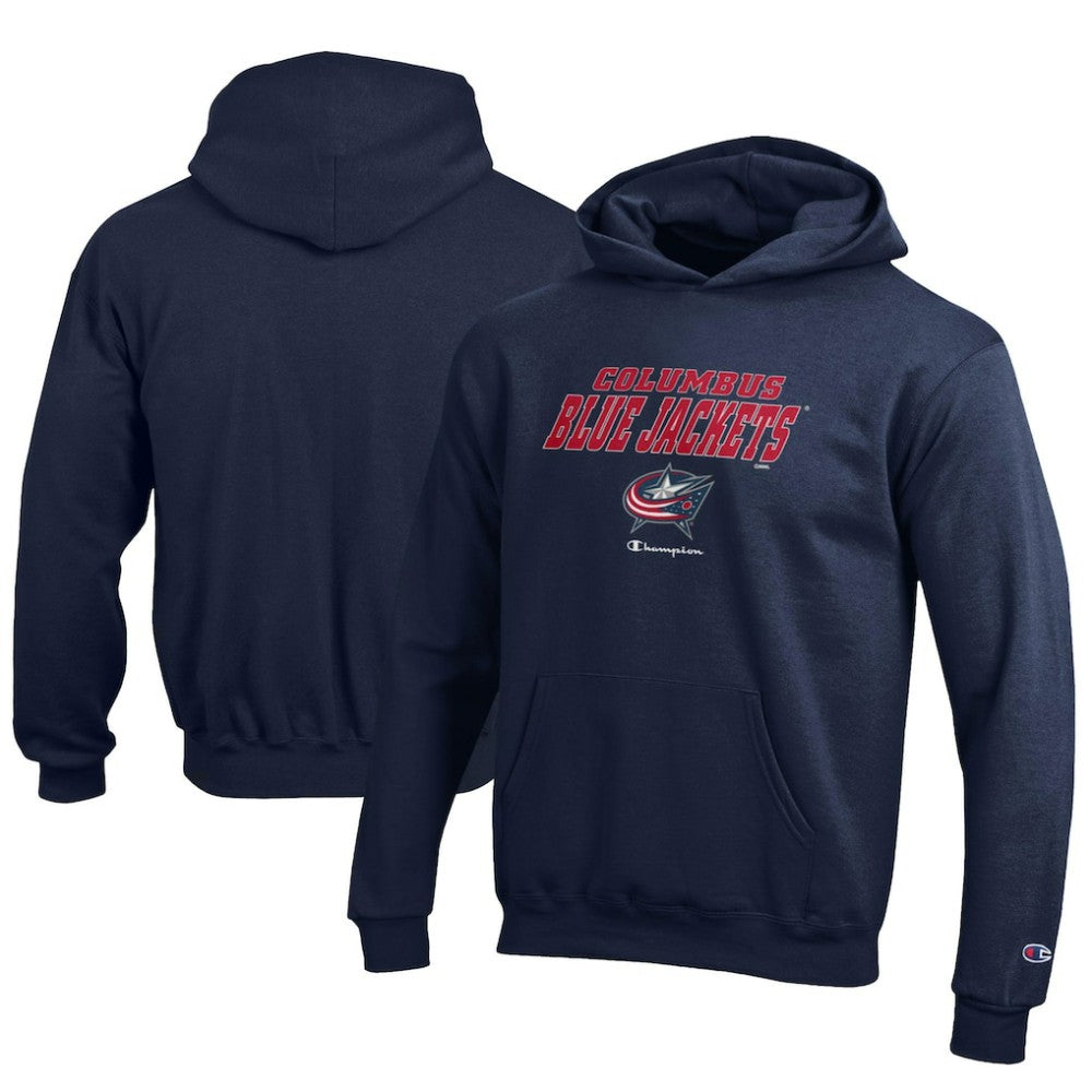 Columbus Blue Jackets Champion Youth Eco Powerblend Pullover Hoodie - Navy - NHL 201078385