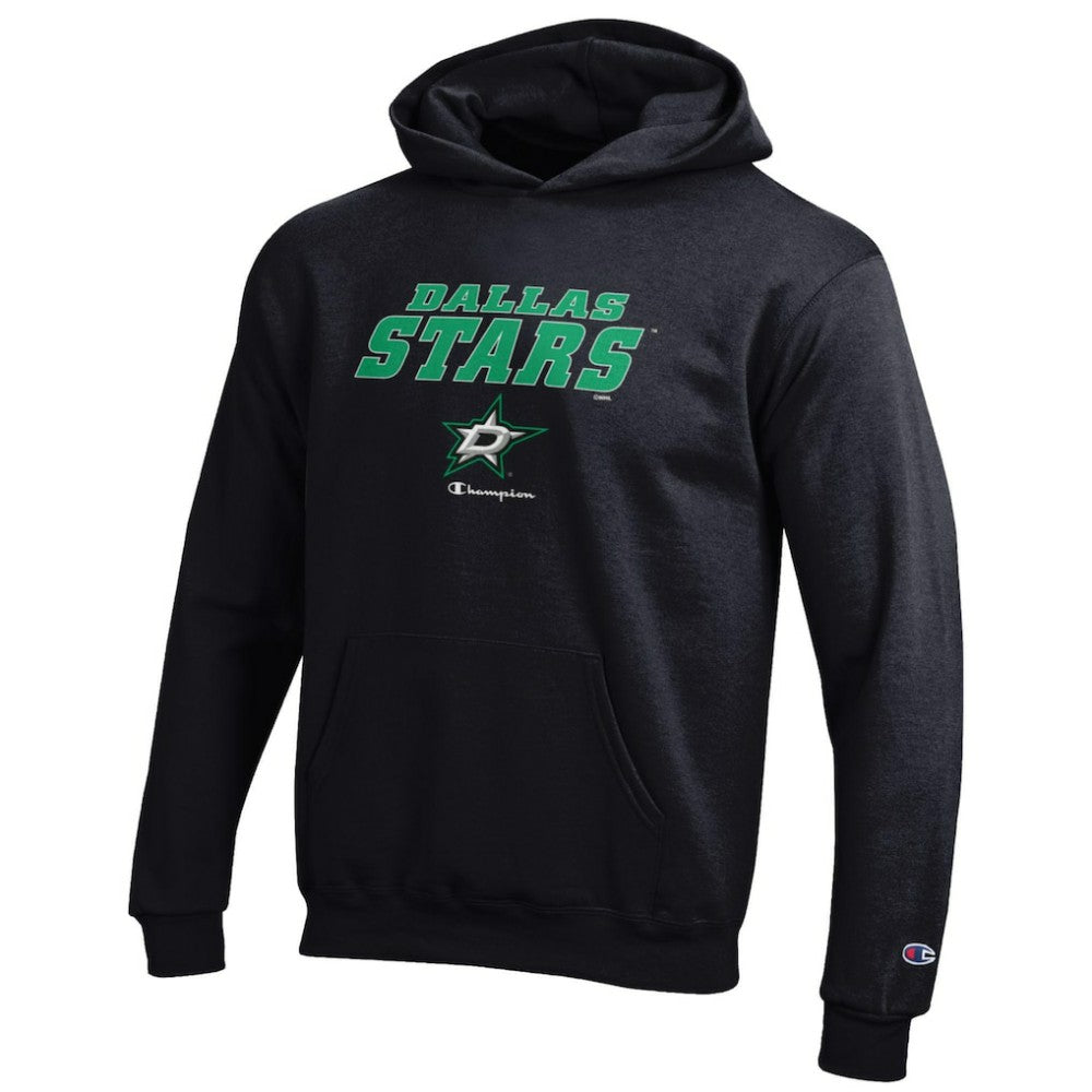 Dallas Stars Champion Youth Eco Powerblend Pullover Hoodie - Black - NHL 201078386