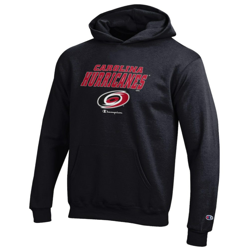Carolina Hurricanes Champion Youth Eco Powerblend Pullover Hoodie - Black - NHL 201078396