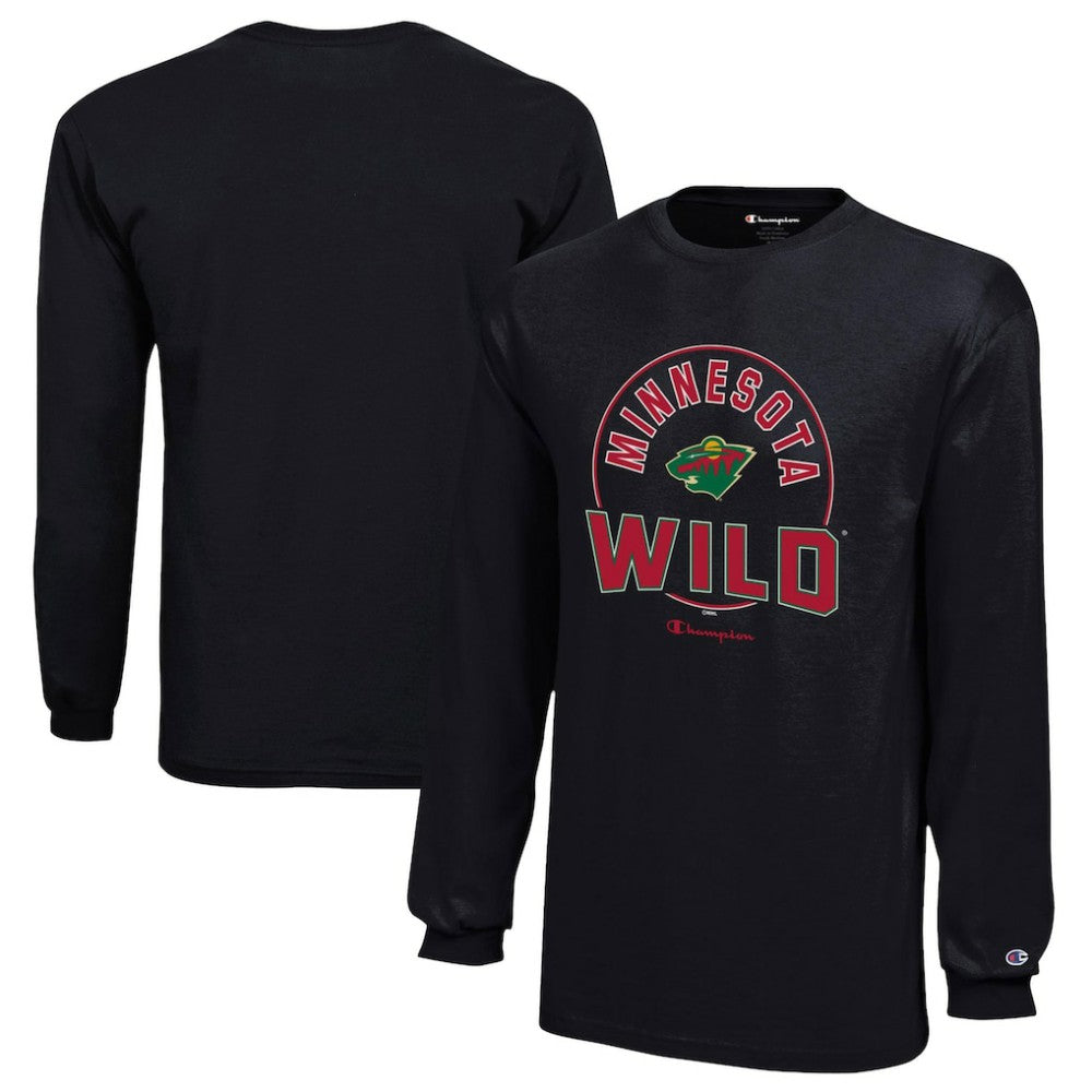 Minnesota Wild Champion Youth Long-Sleeve Jersey T-Shirt - Black - NHL 201078434