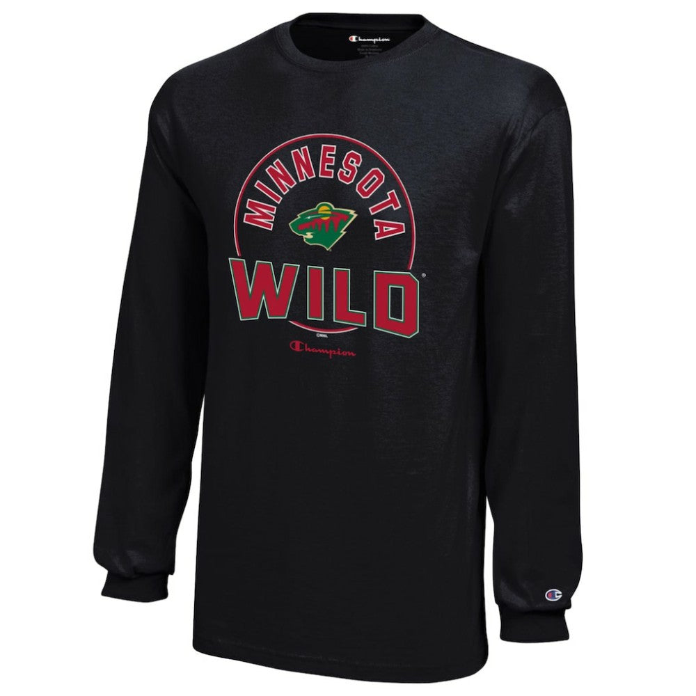Minnesota Wild Champion Youth Long-Sleeve Jersey T-Shirt - Black - NHL 201078434