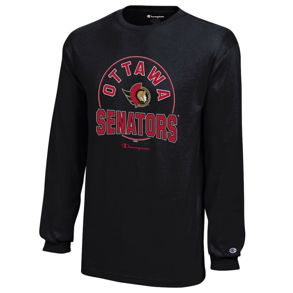 Ottawa Senators Champion Youth Long-Sleeve Jersey T-Shirt - Black - NHL 201078435