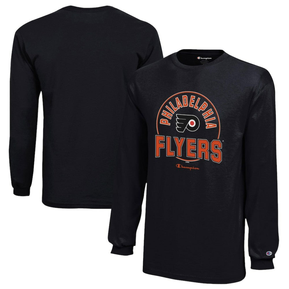 Philadelphia Flyers Champion Youth Long-Sleeve Jersey T-Shirt - Black - NHL 201078436