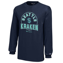 Seattle Kraken Champion Youth Long-Sleeve Jersey T-Shirt - Deep Sea Blue - NHL 201078439