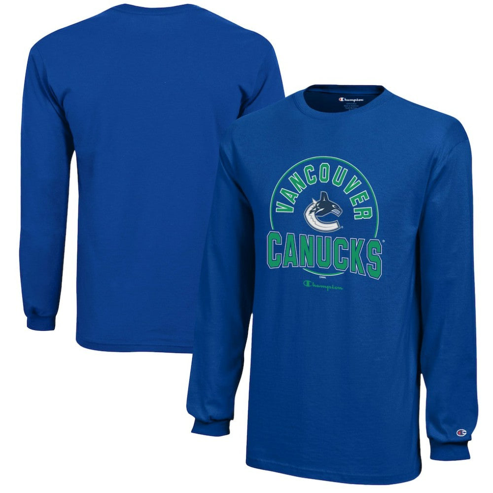 Vancouver Canucks Champion Youth Long-Sleeve Jersey T-Shirt - Royal - NHL 201078443