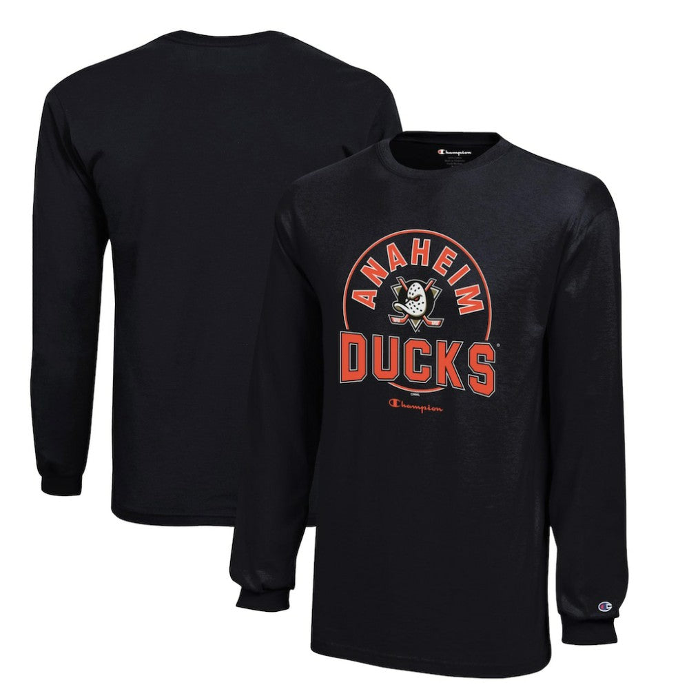 Anaheim Ducks Champion Youth Long-Sleeve Jersey T-Shirt - Black - NHL 201078447