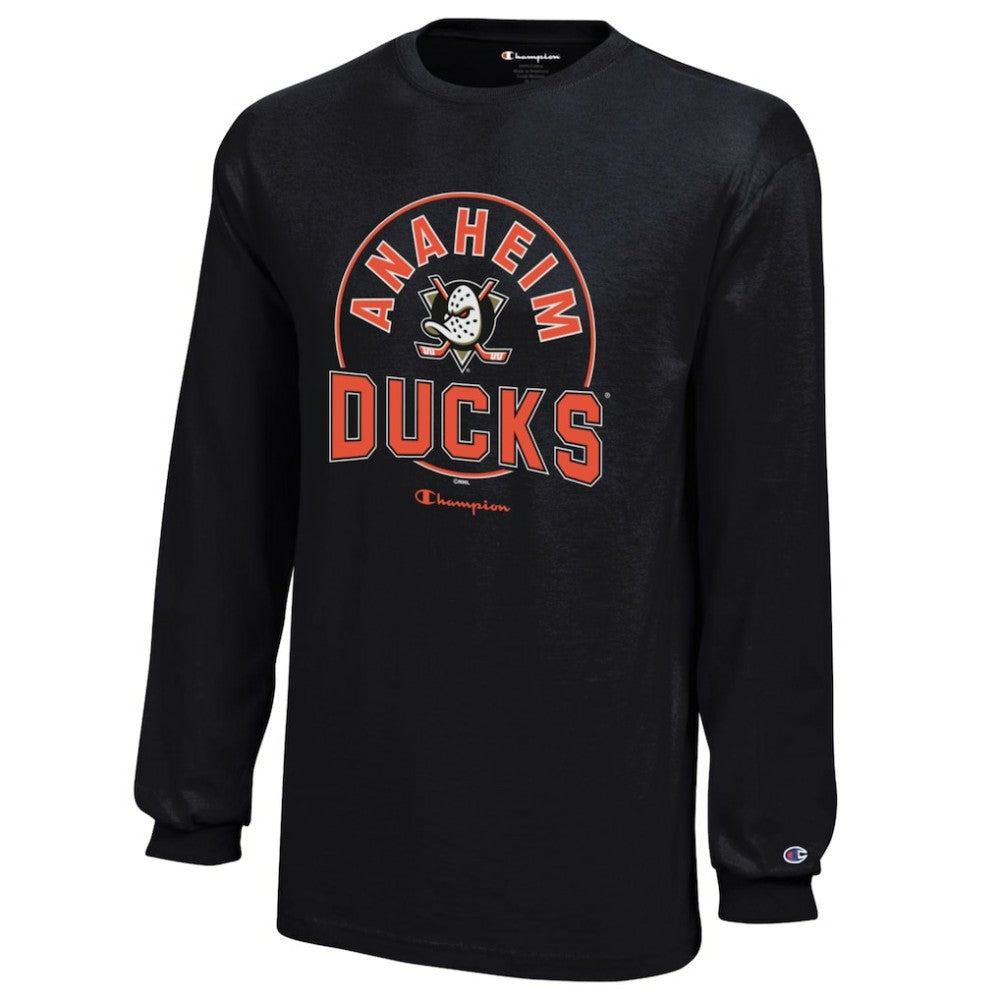 Anaheim Ducks Champion Youth Long-Sleeve Jersey T-Shirt - Black - NHL 201078447