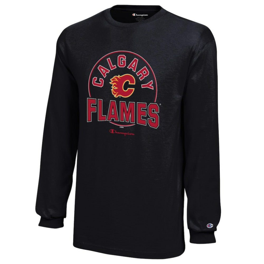 Calgary Flames Champion Youth Long-Sleeve Jersey T-Shirt - Black - NHL 201078451