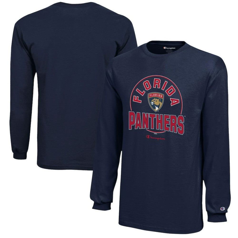 Florida Panthers Champion Youth Long-Sleeve Jersey T-Shirt - Navy - NHL 201078454