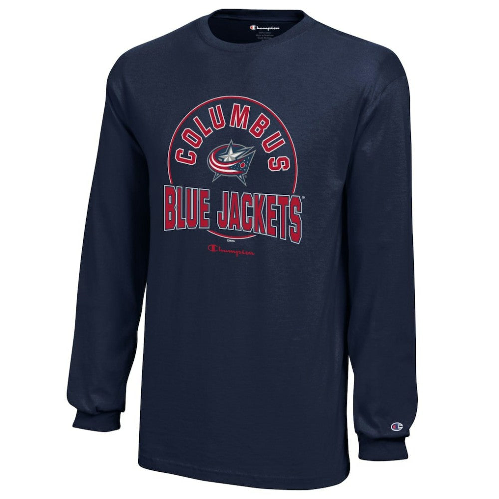 Columbus Blue Jackets Champion Youth Long-Sleeve Jersey T-Shirt - Navy - NHL 201078457