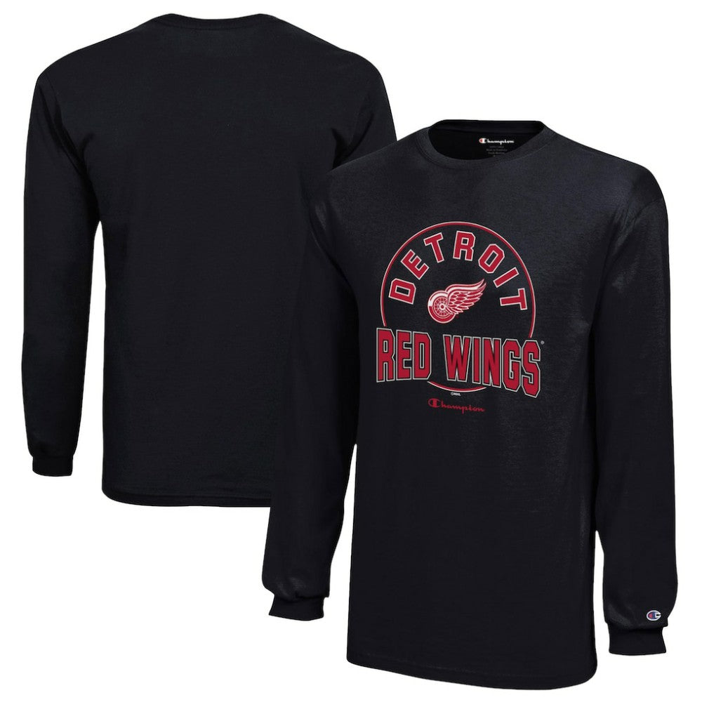 Detroit Red Wings Champion Youth Long-Sleeve Jersey T-Shirt - Black - NHL 201078458