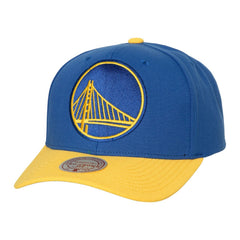 Golden State Warriors Soul XL Logo Pro Crown Snapback Hat for sale Royal/Gold | Mitchell & Ness discount