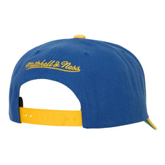 Golden State Warriors Soul XL Logo Pro Crown Snapback Hat for sale Royal/Gold | Mitchell & Ness discount