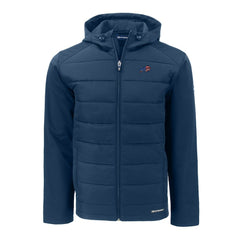 Buffalo Bills Cutter & Buck Americana Evoke Hybrid Eco Softshell Recycled Full-Zip Hooded Jacket Navy