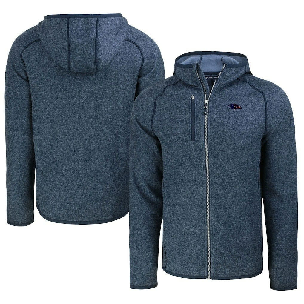 Baltimore Ravens Cutter & Buck Americana Mainsail Full-Zip Hooded Jacket Heather Navy