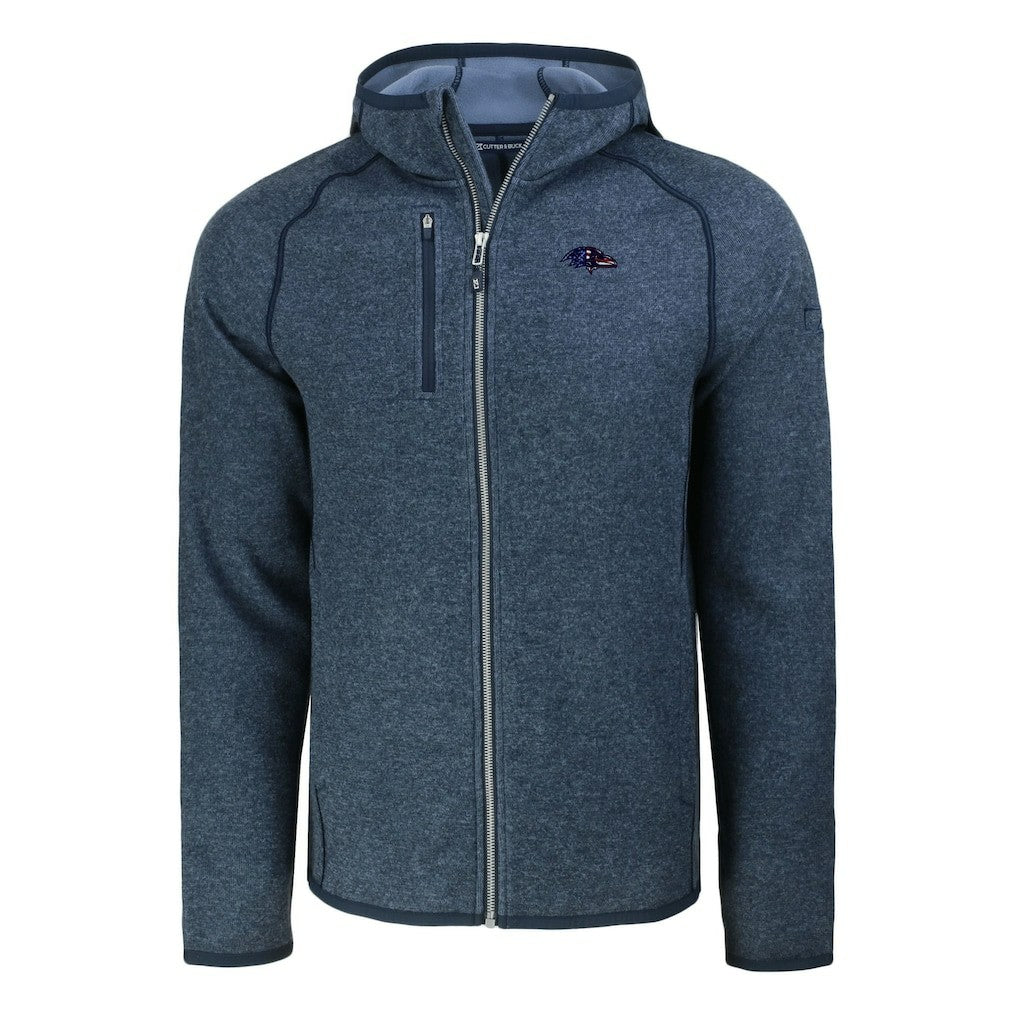 Baltimore Ravens Cutter & Buck Americana Mainsail Full-Zip Hooded Jacket Heather Navy