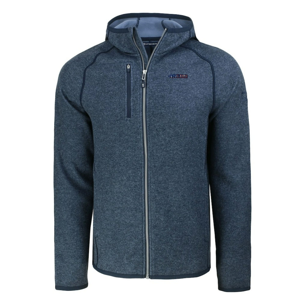 San Francisco 49ers Cutter & Buck Americana Mainsail Full-Zip Hooded Jacket Heather Navy