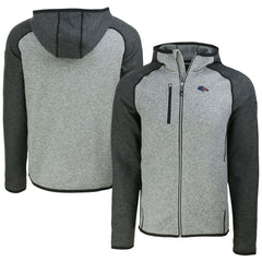 Denver Broncos Cutter & Buck Americana Mainsail Full-Zip Hooded Jacket Heather Gray/Heather Charcoal