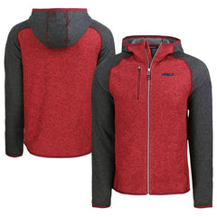 San Francisco 49ers Cutter & Buck Americana Mainsail Full-Zip Hooded Jacket Heather Scarlet/Heather Charcoal