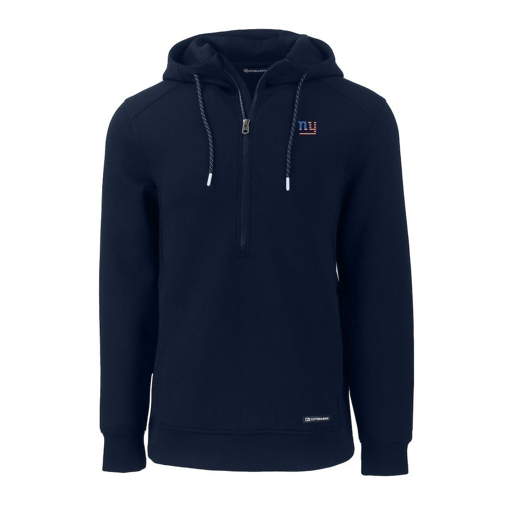 New York Giants Cutter & Buck Americana Roam Eco Half-Zip Recycled Pullover Hoodie Navy