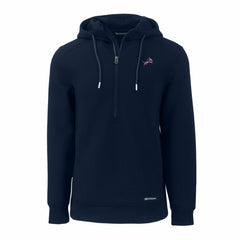 Detroit Lions Cutter & Buck Americana Roam Eco Half-Zip Recycled Pullover Hoodie Navy