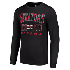 Ottawa Senators Starter Retro Graphic Long Sleeve Crew T-Shirt - Black - NHL 201083189