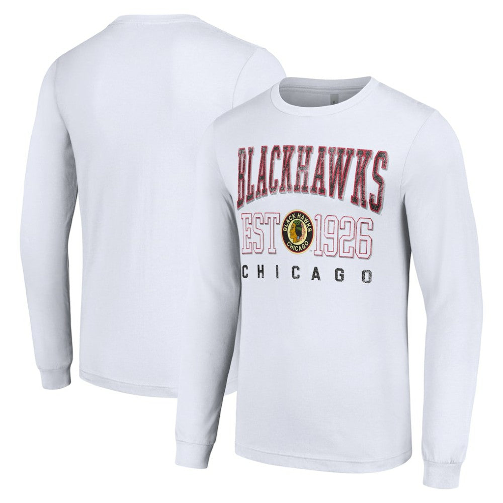 Chicago Blackhawks Starter Retro Graphic Long Sleeve Crew T-Shirt - White - NHL 201083199