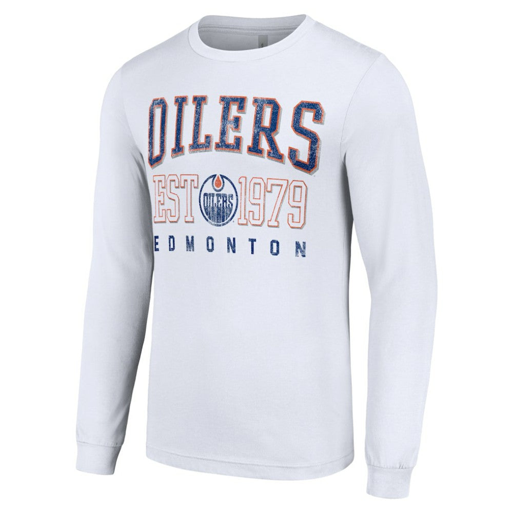 Edmonton Oilers Starter Retro Graphic Long Sleeve Crew T-Shirt - White - NHL 201083201