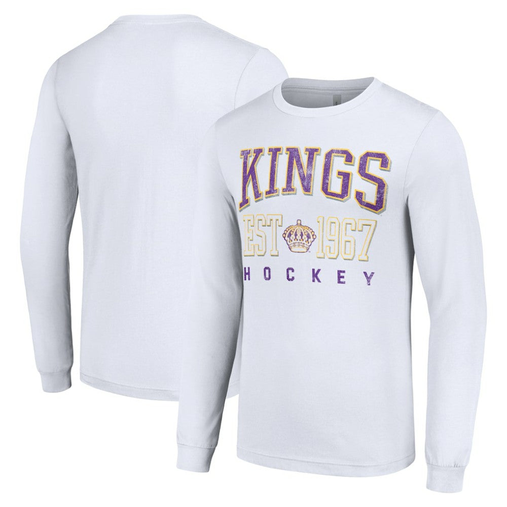 Los Angeles Kings Starter Retro Graphic Long Sleeve Crew T-Shirt - White - NHL 201083202