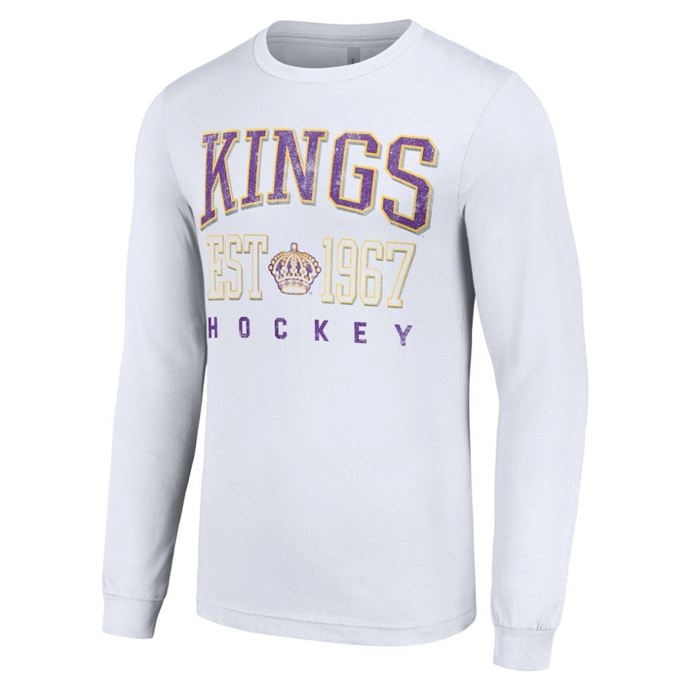 Los Angeles Kings Starter Retro Graphic Long Sleeve Crew T-Shirt - White - NHL 201083202