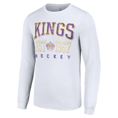 Los Angeles Kings Starter Retro Graphic Long Sleeve Crew T-Shirt - White - NHL 201083202