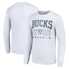 Anaheim Ducks Starter Retro Graphic Long Sleeve Crew T-Shirt - White - NHL 201083204