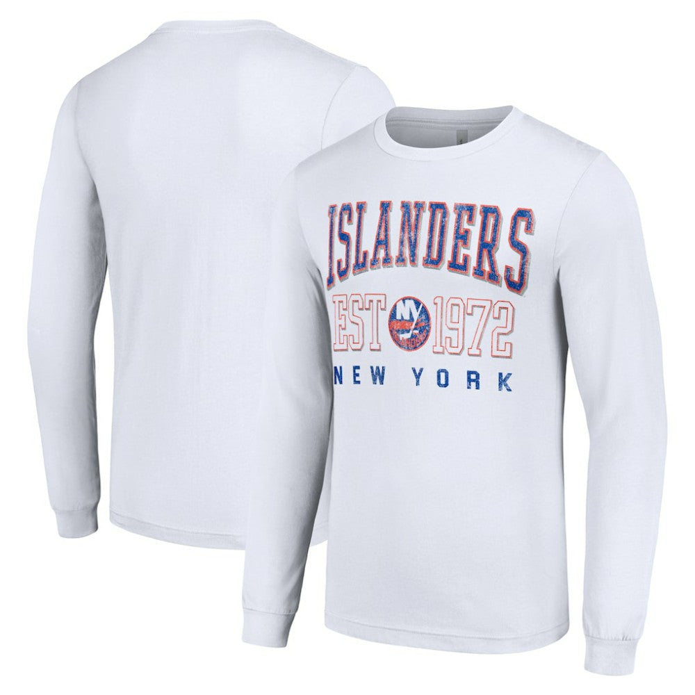 New York Islanders Starter Retro Graphic Long Sleeve Crew T-Shirt - White - NHL 201083207
