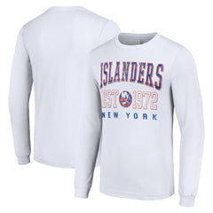 New York Islanders Starter Retro Graphic Long Sleeve Crew T-Shirt - White - NHL 201083207
