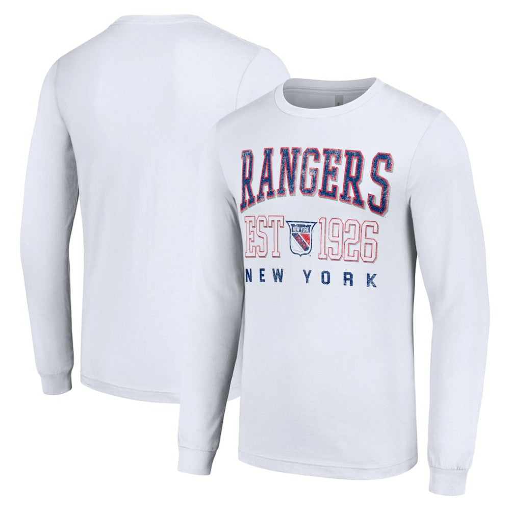 New York Rangers Starter Retro Graphic Long Sleeve Crew T-Shirt - White - NHL 201083209