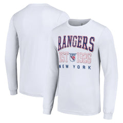 New York Rangers Starter Retro Graphic Long Sleeve Crew T-Shirt - White - NHL 201083209