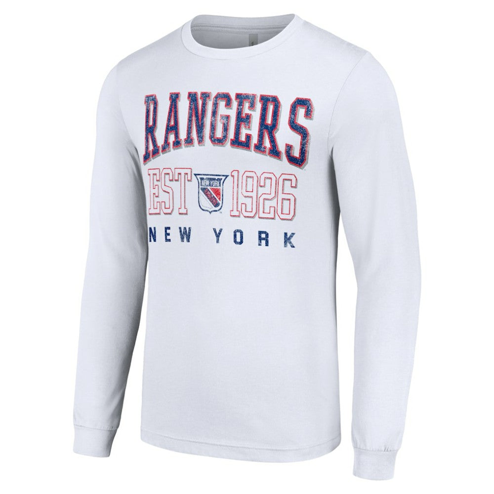 New York Rangers Starter Retro Graphic Long Sleeve Crew T-Shirt - White - NHL 201083209