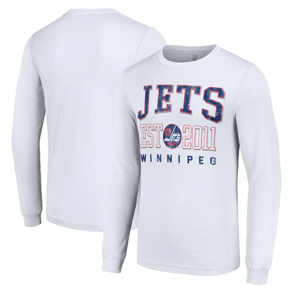 Winnipeg Jets Starter Retro Graphic Long Sleeve Crew T-Shirt - White - NHL 201083215