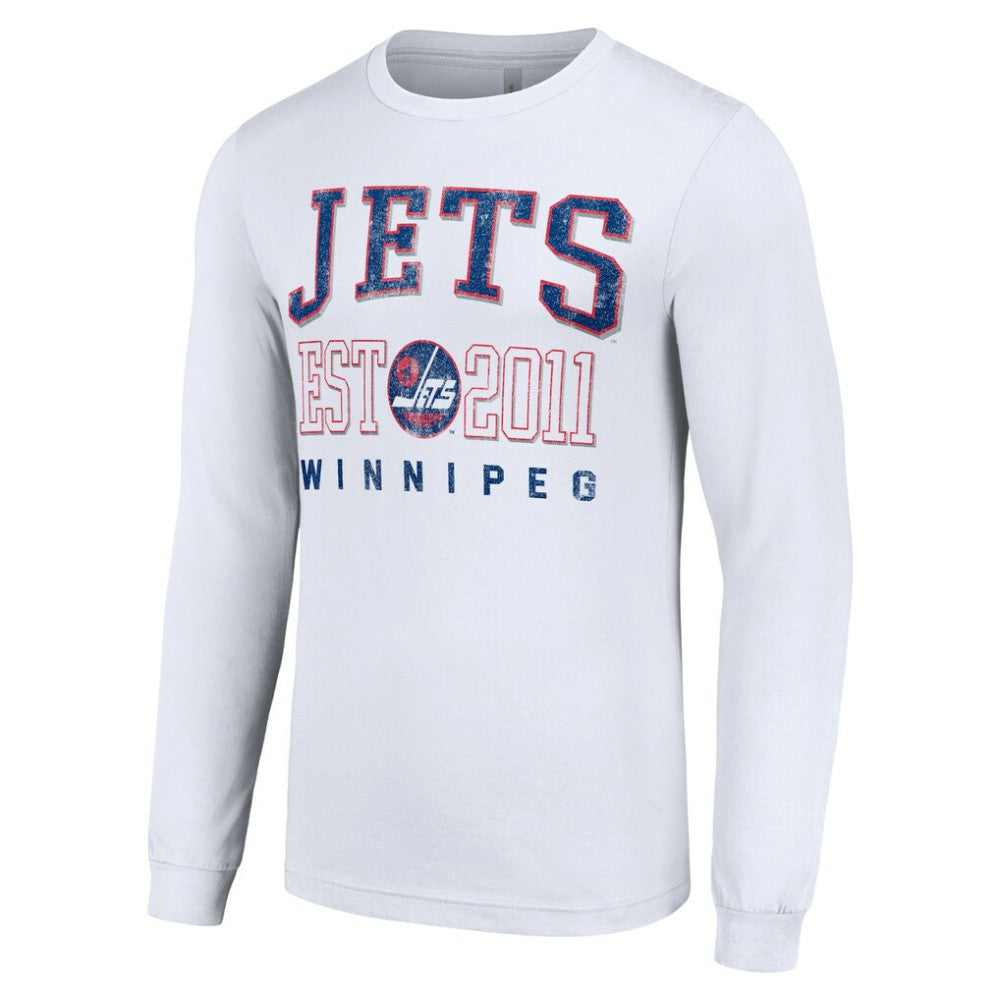 Winnipeg Jets Starter Retro Graphic Long Sleeve Crew T-Shirt - White - NHL 201083215