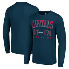 Washington Capitals Starter Retro Graphic Long Sleeve Crew T-Shirt - Navy - NHL 201083223