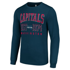 Washington Capitals Starter Retro Graphic Long Sleeve Crew T-Shirt - Navy - NHL 201083223