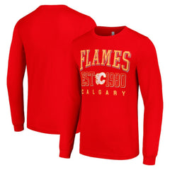Calgary Flames Starter Retro Graphic Long Sleeve Crew T-Shirt - Red - NHL 201083225