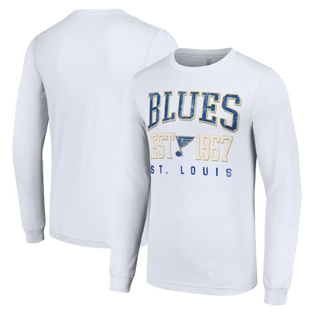 St. Louis Blues Starter Retro Graphic Long Sleeve Crew T-Shirt - White - NHL 201083227