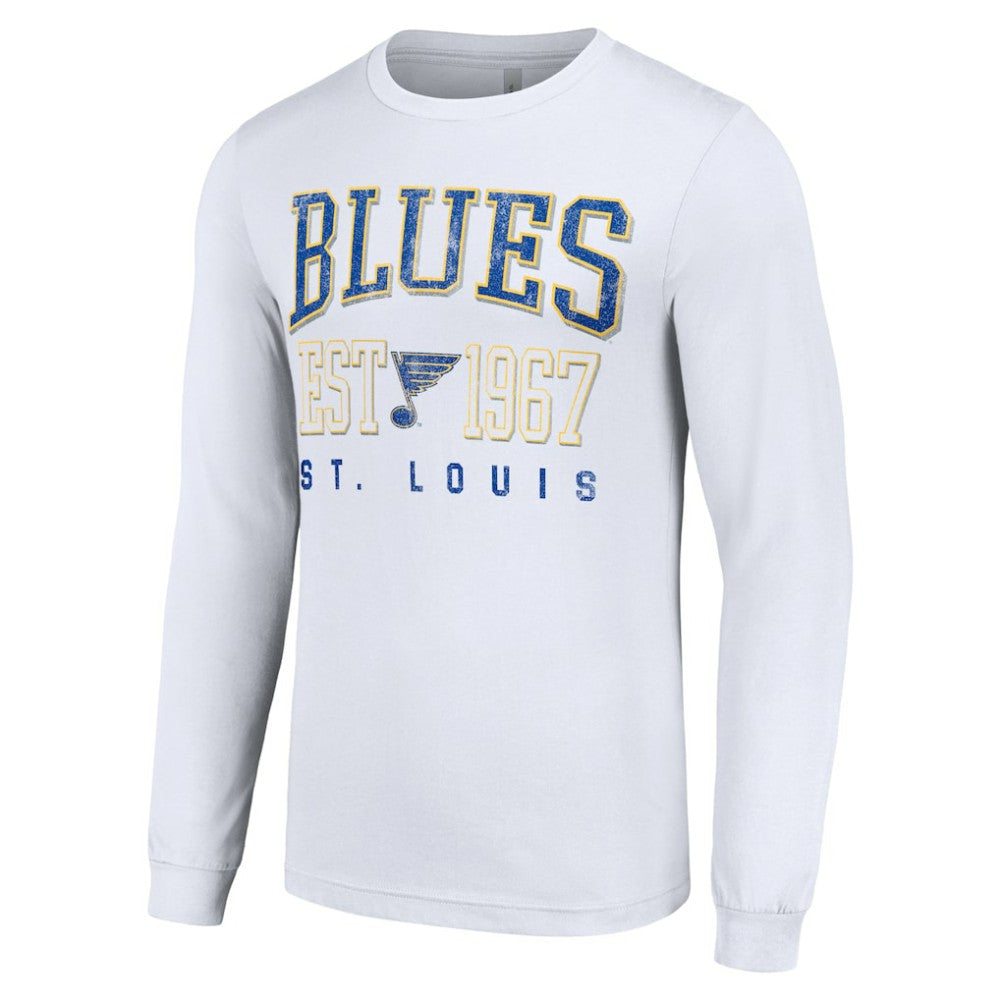 St. Louis Blues Starter Retro Graphic Long Sleeve Crew T-Shirt - White - NHL 201083227